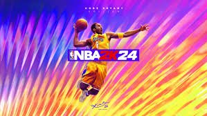 juego de NBA 2k24 con kobe Bryant realizando un salto a canasta